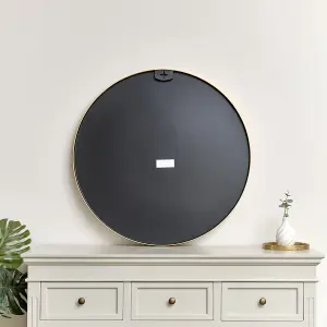 Melody Maison Large Round Gold Wall Mirror - 80cm x 80cm