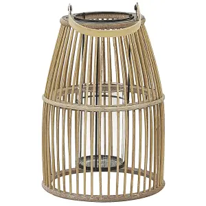 Bamboo Candle Lantern 32 cm Beige HOSTE