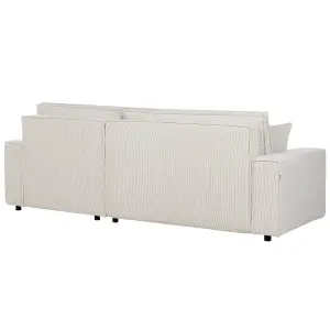 Sofa Bed ABACKA Off-White Corduroy Left Hand