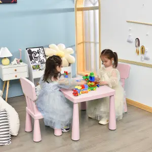 Costway 3 PCS Kids Table and Chair Set Toddler Activity Center Children Writing Desk