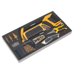 Sealey Cutting & Drilling Set With Tool Tray 28 Pieces Yellow/Black S01133