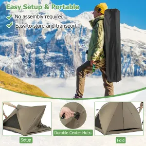 Costway 4-6 People Pop-up Camping Tent 6-Sided Family Tent Portable Hiking Tent