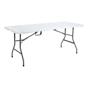 Astano White Plastic Foldable 6 seater Rectangular Dining table