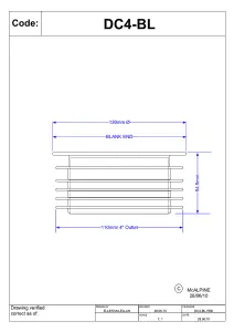 McAlpine DC4-BL Black 4"/110mm Drain Connector Blank Cap