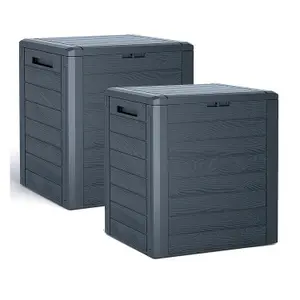 2x 140 Litre Multipurpose Outdoor Garden Furniture Storage Boxes For Garden Items