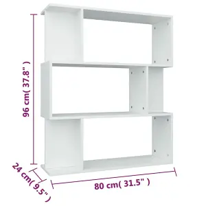 Berkfield Book Cabinet/Room Divider White 80x24x96 cm Engineered Wood