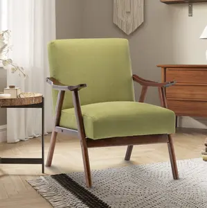 Fabric Cotton Lime Green Selma Accent Chair