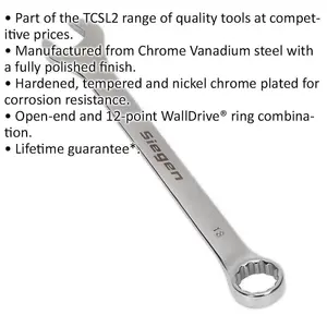 Premium 18mm Hardened Steel Combination Spanner - Polished Chrome Vanadium Wrench