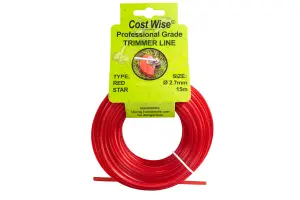 2.7mm REDSTAR strimmer/trimmer line/cord,longlast ,star shape for better cut and lasts longer-15m length