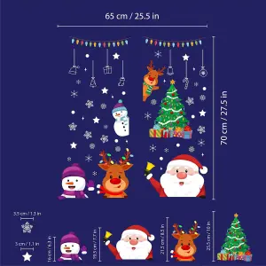 Walplus Peeking Santa And Friends Window Clings Rooms Décor