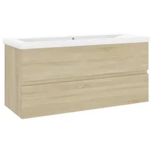 Berkfield Sink Cabinet with Built-in Basin Sonoma Oak Engineered Wood