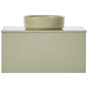 Bathroom Wall Mounted Cabinet with Basin 80 x 52 cm Green ALZIRA/UTIEL