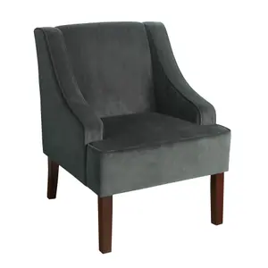 Savoy Velvet Armchair - Dark Grey