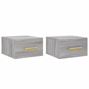 Berkfield Wall-mounted Bedside Cabinets 2 pcs Grey Sonoma 35x35x20 cm