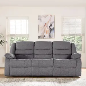 Milano Grey Linien Recliner Sofa 3 Seater