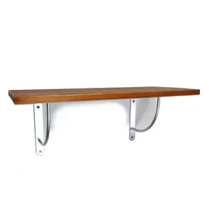 Solid Pine Rustical Shelf Dark Oak with LUK05 Bracket 25x90cm