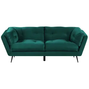 3 Seater Velvet Sofa Green LENVIK