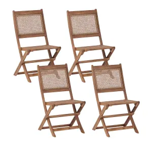 Set of 4 Garden Chairs PARAGGI Light Wood