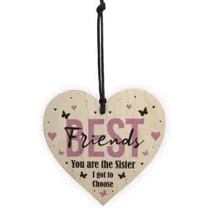 Best Friend Gift Novelty Wood Heart Birthday Christmas Gift For Sister Keepsake