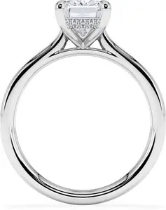 Amora Radiant 2.00Ct Hidden Halo Lab Diamond Engagement Ring F/Vs1 Set In Platinum