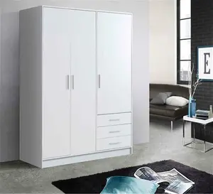 Ingram 3 Door Wardrobe Zipcode Design Finish: Matt White