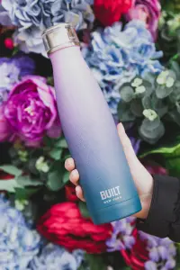 Built 500ml Double Walled Stainless Steel Water Bottle Pink and Blue Ombre