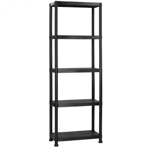 Oypla 5 Tier Black Plastic Heavy Duty Shelving Racking Storage Unit