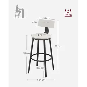 Shakir Counter Stool (Set of 2) White/Black