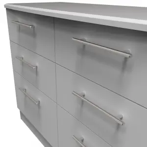 Ready assembled Matt grey 2 Drawer Chest of drawers (H)505mm (W)395mm (D)415mm