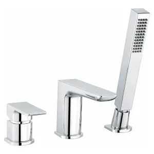 RAK Moon 3 Hole Polished Chrome Modern Bath Shower Mixer Tap Solid Brass