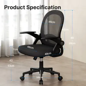 Ergonomic Breathable Mesh Office Chair with Lumbar Support-Black