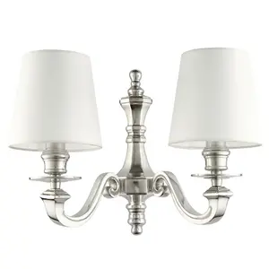 2 PACK Dimmable Twin Wall Light Polished Aluminium Candelabra Style Modern Lamp