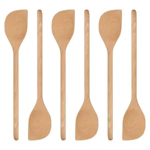 Argon Tableware Wooden Scraper Spoons - 30cm - Pack of 6