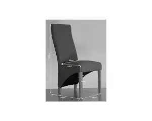 Lola Black Leather Dining Chairs for Dining Room or Kitchen