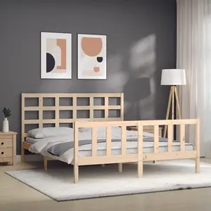 Berkfield Bed Frame with Headboard 160x200 cm Solid Wood