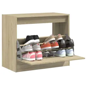 Berkfield Shoe Cabinet Sonoma Oak 80x42x69 cm Engineered Wood