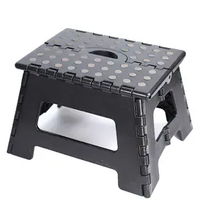 Dekton Folding Step Stool 150kg Max Anti Slip Home Workplace Aid Ladder Portable - 35cm Black