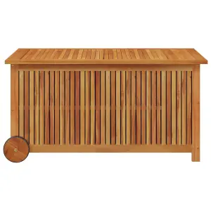 Berkfield Garden Storage Box with Wheels 113x50x58 cm Solid Wood Acacia