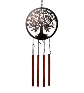 Rustic Tree Of Life Windchime Garden Decoration Bronze Effect 16x45cm