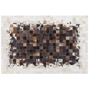 Cowhide Area Rug 160 x 230 cm Brown with Beige OKCULU