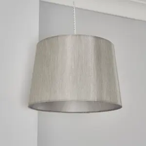 Inlight Grey Woven effect Faux Silk Light shade (D)30cm