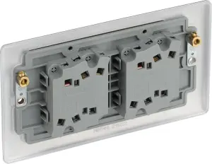 BG NBS44 Nexus Metal Brushed Steel 4 Gang 10A 10AX 2 Way Plate Switch