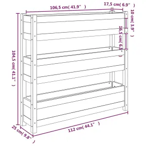 Berkfield Planter Black 112x25x104.5 cm Solid Wood Pine