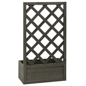 Berkfield Garden Trellis Planter Grey 50x25x90 cm Solid Firwood