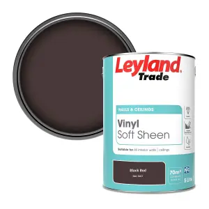 Leyland Trade Vinyl Soft Sheen Walls & Ceilings Emulsion Paint Black Red (RAL 3007) - 5L