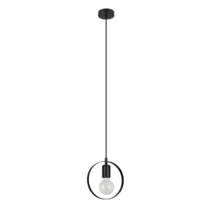 GoodHome Kaitains Matt Black Pendant ceiling light, (Dia)200mm