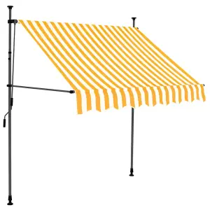 Berkfield Manual Retractable Awning with LED 200 cm White and Orange