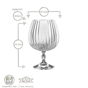 Bormioli Rocco - America '20s Brandy Glasses - 650ml - Clear - Pack of 6