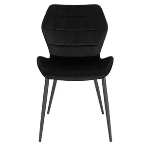 Hyampom Velvet Wing Back Side Chair Black