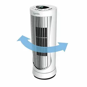 Igenix DF0022WH Digital Mini Tower Fan, Oscillating, 12 Inch, White